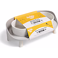 EveryYay Splash-Free Elevated Stainless Steel Double Diner Dog Bowl