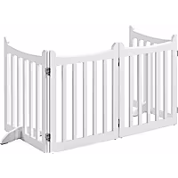 Topeakmart 4-Panel Foldable Pet Gate with Door for Small Pet Dogs