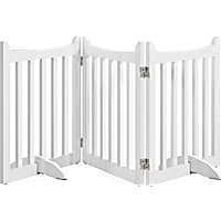 Topeakmart 3-Panel Foldable Pet Gate with Door for Small Pet Dogs