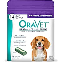 ORAVET Dental Hygiene Chews for Dogs 25-50 lbs.