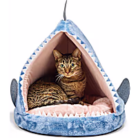 EveryYay Shark Hooded Cat Bed