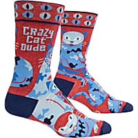 Blue Q Crazy Cat Dude Men's Crew Socks