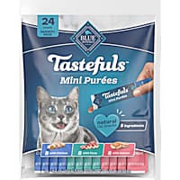 Blue Buffalo Tastefuls Mini Purees, Adult Cat Natural Single-Serving Snack Variety Chicken, Tuna, and Salmon