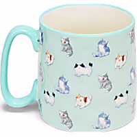10 Strawberry Street Bella Cat Faces With Blue Mug