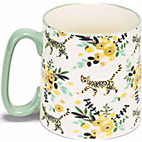 10 Strawberry Street Bella Striped Cat Floral Mug