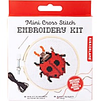 Kikkerland Design Ladybug Mini Cross Stitch Embroidery Kit