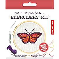 Kikkerland Design Butterfly Mini Cross Stitch Embroidery Kit