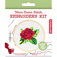 Kikkerland Design Rose Mini Cross Stitch Embroidery Kit