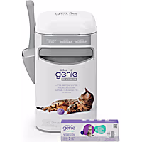 Litter Genie Platinum Stainless Steel Cat Litter Pail with 1 Easy Roll refill