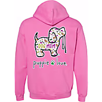 Puppie Love Dog Mom Pattern Pup Adult Unisex Hooded Sweatshirt