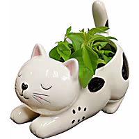 Stretching Kitten Cat-Shaped Planter