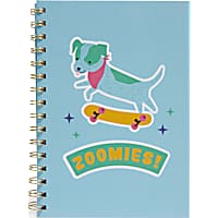Oodles Zoomies Dog Blue Spiral Notebook