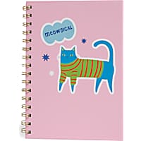 Oodles Meowgical Cat Pink Spiral Notebook