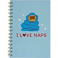 Oodles I Love Naps Dog Blue Spiral Notebook