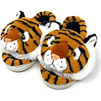 Oooh yeah! Women's Fuzzy Tiger Roar Non-Skid Slippers