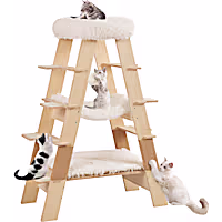 UniPaws Pyramid Wooden Cat Ladder Tree 5-Level