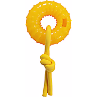 Outward Hound Gummiez Peach Ring 2-in-1 Dental Dog Chew Toy and Dog Treat Stuffer Game Peach Scent for Dogs
