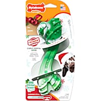 Nylabone Wintergreen Holiday Power Curvy Dental Bone Chew Dog Toy