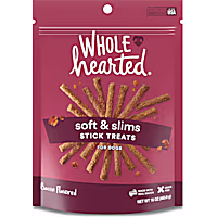 WholeHearted Grain Free Soft and Chewy Bacon Flavored Dog Treat Sticks