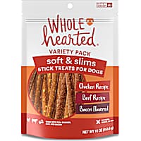WholeHearted Grain Free Soft and Slim Dog Treat Stick Variety Pack