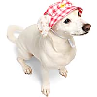 YOULY Gingham Flower Bucket Pet Hat