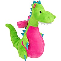 goDog Green Chew Guard Technology Pudge Pot Belly Dragon Squeaky Plush Toy for Dogs