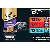 Sheba Perfect Portions Twin-Pack Trays Wet Cat Food Pate Variety Pack