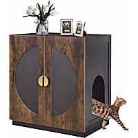 UniPaws Tall Cat Litter Box Enclosure with Shelves