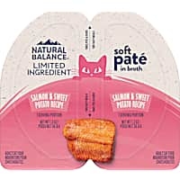 Natural Balance Limited Ingredient Split Cup Salmon & Sweet Potato Recipe Soft Pate in Broth Wet Cat Food
