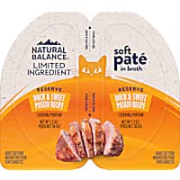 Natural Balance Limited Ingredient Reserve Split Cup Duck & Sweet Potato Recipe Soft Pate in Broth Wet Cat Food
