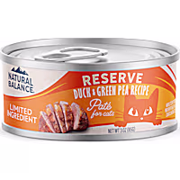 Natural Balance Limited Ingredient Reserve Wet Cat Food, Duck & Green Pea Pate Recipe