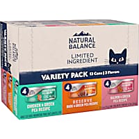 Natural Balance Limited Ingredient Chicken, Duck and Salmon Wet Cat Food Pate Variety Pack