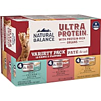 Natural Balance Ultra Protein Chicken, Duck and Salmon Wet Cat Food Pate Variety Pack