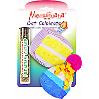 Meowijuana Get Celebrated Cake and Hat Catnip Toy for Cats