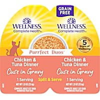 Wellness Complete Health Purrfect Duos Cuts in Gravy Chicken & Tuna Cat Food