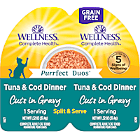 Wellness Complete Health Purrfect Duos Cuts in Gravy Tuna & Cod Wet Cat Food