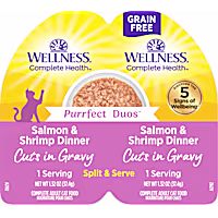Wellness Complete Health Purrfect Duos Cuts in Gravy Salmon & Shrimp Cat Food