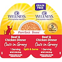 Wellness Complete Health Purrfect Duos Cuts in Gravy Beef & Chicken Cat Food