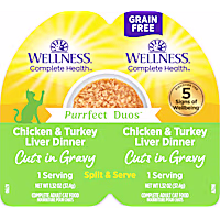 Wellness Complete Health Purrfect Duos Cuts in Gravy Chicken & Turkey Liver Cat Food