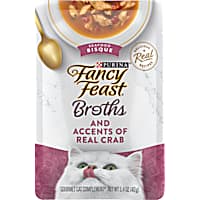 Purina Fancy Feast Broth Topper Seafood Bisque & Accents of Real Crab Lickable Wet Cat Food