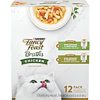 Purina Fancy Feast Chicken Broth Complement Lickable Grain Free Wet Cat Food Variety Pack