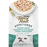 Purina Fancy Feast Topper White Meat Chicken & Flaked Tuna Appetizers Lickable Grain Free Wet Cat Food