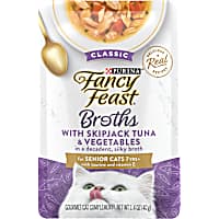 Purina Fancy Feast Broth Topper Classic with Skipjack Tuna & Vegetables Lickable Senior Wet Cat Food