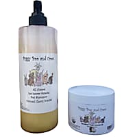 Piggy Poo and Crew USDA Organic Unrefined Virgin Coconut Oil and All-Natural Oatmeal Cherry Scented Pet Shampoo Set