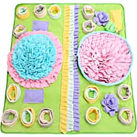 Piggy Poo and Crew Double Bowl Snuffle Mat with a Treat Ball and Squeakers
