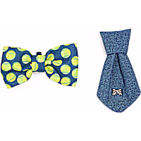YOULY Tennis Ball Tie & Bowtie Set for Dogs