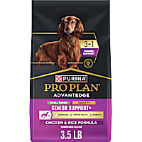 Purina Pro Plan AdvantEDGE Senior Support Plus Small Breed Shredded Blend Chicken and Rice Formula Dry Dog Food
