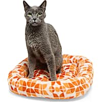 EveryYay Orange Patterned Rectangle Lounger Cat Bed