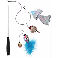 Max & Marlow Fish Wand Interactive Teaser Wand Cat Toy Multipack