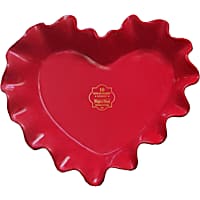 10 Strawberry Street Scalloped Heart Red Pie Dish